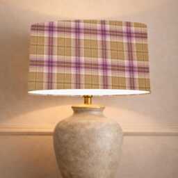 Balmoral Cassis Tweed Lampshade, Handmade Fabric Lamp Shade, Drum Oval Empire Or Candle Clip, Ceiling Pendant Table - thumbnail 3
