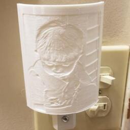 Personalized Night Light - Lithophane Personalized Valentine Kids Light- Baby Custom Photo - thumbnail 3