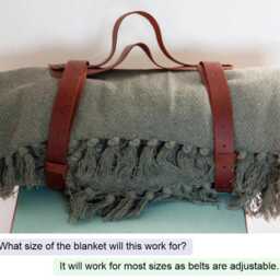 Leather Blanket Strap Shoulder, Carrier, Blanket Carry Strap, Yoga Mat Strap Holder - thumbnail 3