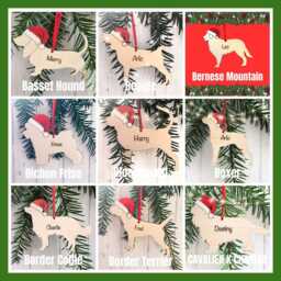 Personalised Labradoodle Christmas Ornament Hand-Painted Santa Hat - thumbnail 3