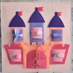 Felt Castle Quiet Book Page Montessori Sensory Travel Toy - thumbnail 2