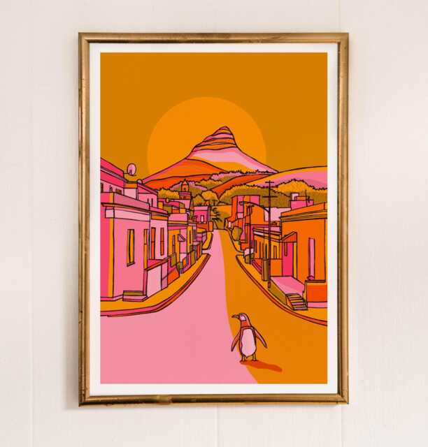 Cape Town Art Print Bright South Africa Travel Poster - image 1