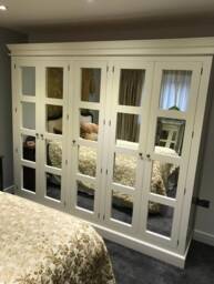 Wardrobe - 5 Door Full Hanging Mirrored Panel Style