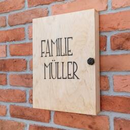 Personalized Natural Wooden Family Big Key Box, Hanging Hooks, Rustic Cay Cabinet, Storage, Wedding Gift, Housewarming Gift - thumbnail 3