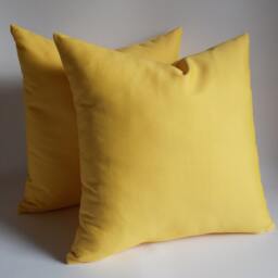 Set Of 2 Yellow Cotton Canvas Pillow Covers 20x20 Decorative Throw Pillows - thumbnail 3