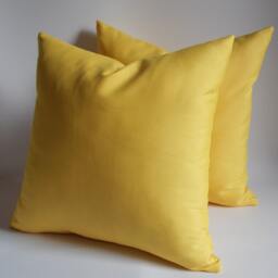 Set Of 2 Yellow Cotton Canvas Pillow Covers 20x20 Decorative Throw Pillows - thumbnail 2
