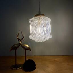 Vintage Molded Glass Globe Pendant Light - thumbnail 3