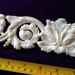 Large Gilt Or White French Style Decorative Ornate Onlay Applique Wall Furniture Moulding Pediment Plastic Decoration - thumbnail 2