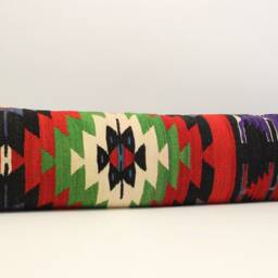 Handmade Kilim Lumbar Pillow Cover, King Size 12x48 - thumbnail 3