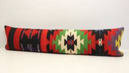 Handmade Kilim Lumbar Pillow Cover, King Size 12x48 - thumbnail 1
