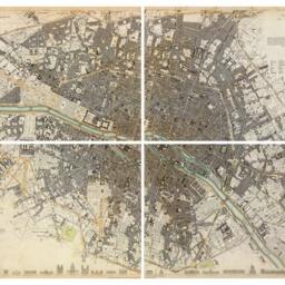 Map Of Paris in 4 Panels - Sectional Map The City Fine Reproduction - thumbnail 2
