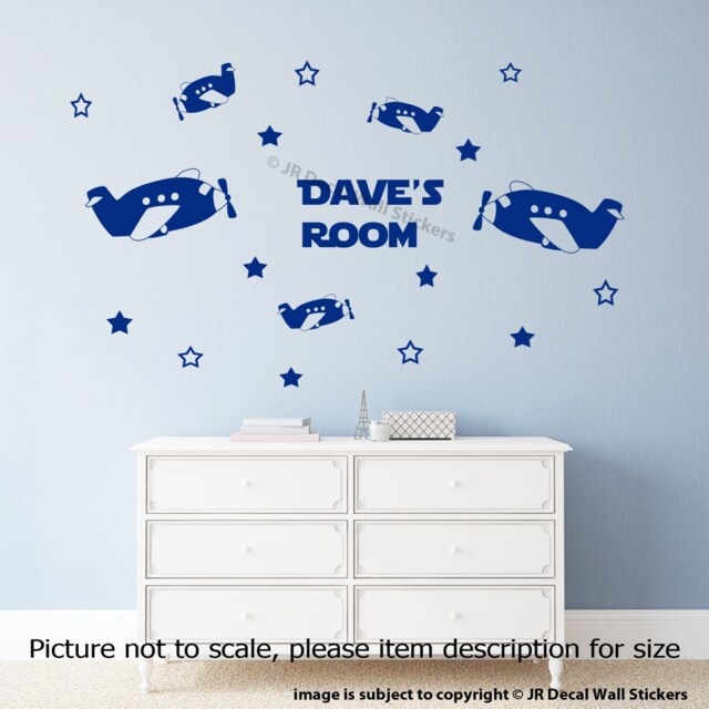 Personalized Airplane Wall Decal - Nursery Room Decor - image 1