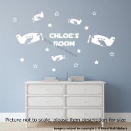Personalized Airplane Wall Decal - Nursery Room Decor - thumbnail 2