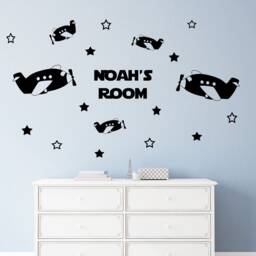 Personalized Airplane Wall Decal - Nursery Room Decor - thumbnail 4