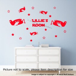 Personalized Airplane Wall Decal - Nursery Room Decor - thumbnail 3