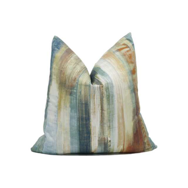 Harlequin - Estrato Rust/Ruby Nordic Blue- Abstract Painterly Tones Cushion Cover Handmade Throw Pillow Designer Home D??cor - image 1