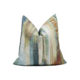 Harlequin - Estrato Rust/Ruby Nordic Blue- Abstract Painterly Tones Cushion Cover Handmade Throw Pillow Designer Home D??cor - thumbnail 1