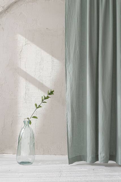 Rod Pocket Linen Curtain, Medium Weight Curtain in Various Colors, Natural Panel, Handmade Custom Length Curtain - image 1