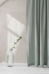 Rod Pocket Linen Curtain, Medium Weight Curtain in Various Colors, Natural Panel, Handmade Custom Length Curtain - thumbnail 1