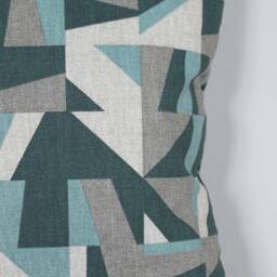 Blue Grey Geometric Handmade Cushion Cover, 40cm Or 45cm, Modern Abstract Shapes Mid Mod Zipped Pillow Cover - thumbnail 3