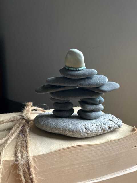 Stone Man Inuksuk Beach Stone Sculpture Cairn Stack, Art With Pebbles, Natural Structure, Legend, Good Fortune, Gift For Hiker - image 1