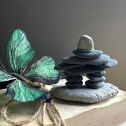 Stone Man Inuksuk Beach Stone Sculpture Cairn Stack, Art With Pebbles, Natural Structure, Legend, Good Fortune, Gift For Hiker - thumbnail 2