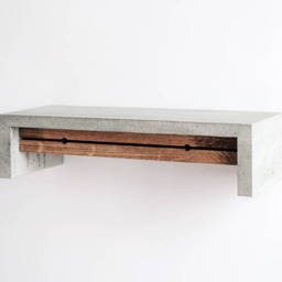 Entryway Key Holder & Organizer, Concrete Hanger For Wall, Minimalist Floating Shelf, Hallway Board - thumbnail 4