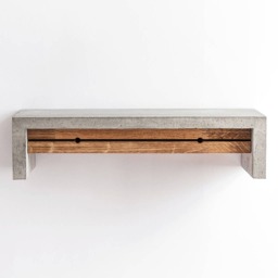 Entryway Key Holder & Organizer, Concrete Hanger For Wall, Minimalist Floating Shelf, Hallway Board - thumbnail 3