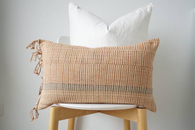 Brown Tribal Hemp Hand Woven Natural Dye Color Pillow Cover - image 1