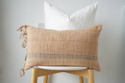 Brown Tribal Hemp Hand Woven Natural Dye Color Pillow Cover - thumbnail 1