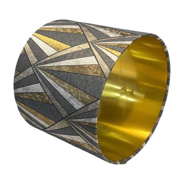 Vogue Polished Brass Lampshade With Brushed Gold Lining, Handmade Lampshades, Table Lamp Shade - image 1