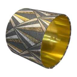Vogue Polished Brass Lampshade With Brushed Gold Lining, Handmade Lampshades, Table Lamp Shade