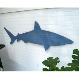 Wooden Shark Art Outdoor Decor Pool Sign Wall Boys Room Large Nautical Mako Kid - thumbnail 1