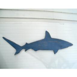 Wooden Shark Art Outdoor Decor Pool Sign Wall Boys Room Large Nautical Mako Kid - thumbnail 2