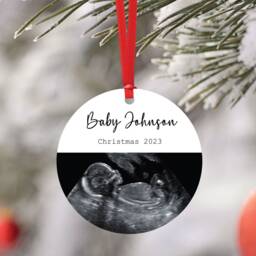 Personalised Baby Scan Bauble - Christmas Gift From The Bump Tree Decoration Sonogram Preganancy Announcement - thumbnail 2