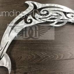 Dolphin Metal Wall Art Decor - thumbnail 2