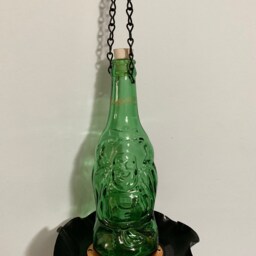 Upcycled Buddha Beer Bottle Bird Feeders With Ceramic Plate As A Base. Makes Unique Home/Garden Gift. Home Decor. Quirky Gift - thumbnail 3