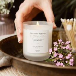 Personalised Memorial Wedding Candle Soy Wax, Pink Botanical Illustration - thumbnail 1