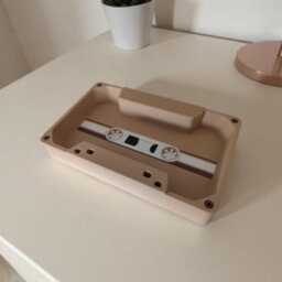 3D Printed Retro Cassette Tray Vintage Desk Organiser, Music Lover Gift - thumbnail 3