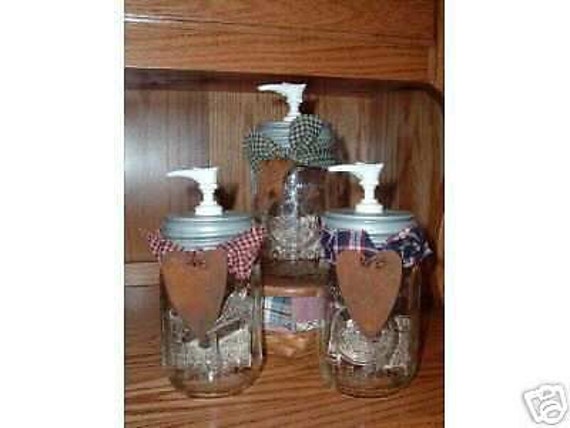 Mason Jar Soap/Lotion Dispenser~Urban Farmhouse Design Dispenser, Prim Country Vintage Soap Lotion Dispenser - image 1
