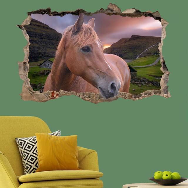 Countryside Sunset Beautiful Horse Wall Mural Sticker Poster Decal Room Office Nursery Decor Id618 - image 1