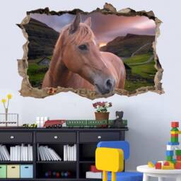 Countryside Sunset Beautiful Horse Wall Mural Sticker Poster Decal Room Office Nursery Decor Id618 - thumbnail 3