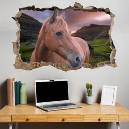 Countryside Sunset Beautiful Horse Wall Mural Sticker Poster Decal Room Office Nursery Decor Id618 - thumbnail 2