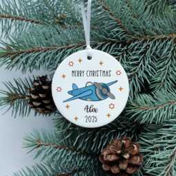Personalised Aeroplane Christmas Ornament - Custom Pilot Gift, Travel-Themed Tree Decoration, Aviation Keepsake For Holiday Travelers - thumbnail 3