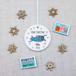 Personalised Aeroplane Christmas Ornament - Custom Pilot Gift, Travel-Themed Tree Decoration, Aviation Keepsake For Holiday Travelers - thumbnail 4