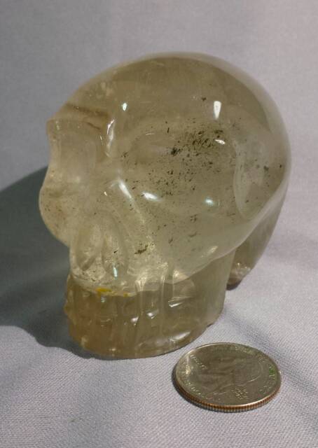 Smoky Quartz Crystal Skull With Inclusions