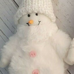 Blush Pink & White Christmas Gonk. Snowman, Mouse, Reindeer, Bird, Angel. Decoration - thumbnail 2