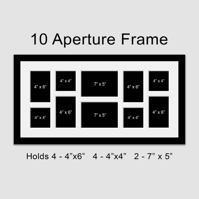 Large Multi Photo Picture Frame - Holds 10 Photos in A Black Wooden - image 1