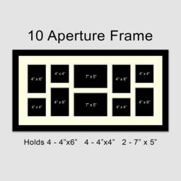 Large Multi Photo Picture Frame - Holds 10 Photos in A Black Wooden - thumbnail 2
