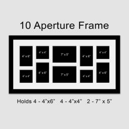 Large Multi Photo Picture Frame - Holds 10 Photos in A Black Wooden - thumbnail 1